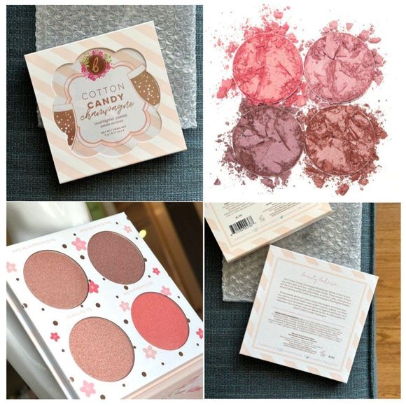 NIB Beauty Bakerie Cotton Candy Champagne Blushlighter Palette Glowy Blush Quad - Picture 1 of 11